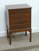 Early 20th Century mahogany four drawer music cabinet, W50cm