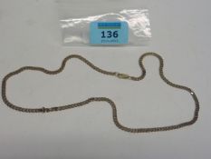 Flattened chain necklace stamped 375 approx 13.7gm