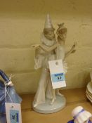 Lladro figural group of clown and woman dancing