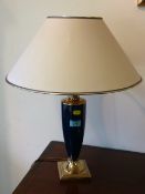 Blue ceramic and gilt metal table lamp