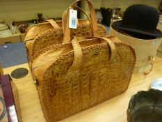 Crocodile skin handbag, Mid 20th Century,another similar