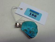 Turquoise pendant stamped 925