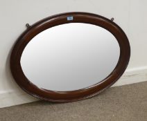 Early 20th Century mahogany oval wall mirror