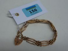 Rose gate padlock bracelet  approx 11.8gm