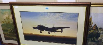 'The Retreat from Sarajevo, Lancaster Bomber and Loch Katrine, three framed prints