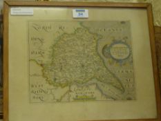 'Eboracensis East Riding' 17th Century map and another of Lincolnshire
