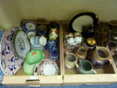 Wedgwood Jasperware and stoneware hunting jugs, Carltonware coffee pot, Royal Doulton plate and