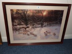 At The End of The Day, snow scene colour print after Farquharson