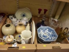 Ceramics and glass in two boxes