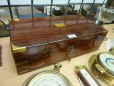 Victorian rosewood brass bound lap desk