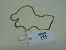 Gold flattened link necklace hallmarked 9ct approx 10.5gm