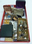 Vintage costume jewellery and miscellanea in one box