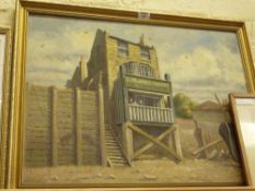 'Prospect of Whitby', late 19th Century oil on canvas signed by A J Barnard