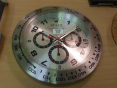 Rolex dealers display wall clock