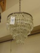 Early 20th Century centre light fitting with four tiers of faceted cut drops