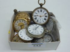Pocket watches and parts in one box