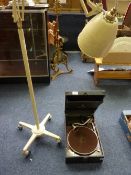 Standard 'Angle poise' lamp and a table top wind up gramophone