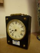 Late 19th Century mantle clock in ebonised case, 19cm