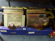 LP records in two boxes