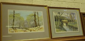 'Forge Valley', watercolour signed and dated by Les Pearson 1982