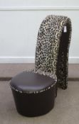 Contemporary leopard print 'shoe' chair