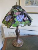 Tiffany style leaded glass table lamp
