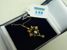 Opal flower pendant
