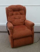 La-z-boy electric riser reclining armchair in red chenille