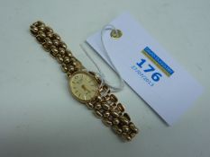 Ladies hallmarked 9ct gold Accurist wrist watch set with a diamond at 12 o'clock