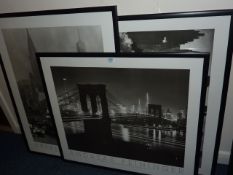 'Brooklyn Bridge At Night 1948..', 'The Queen Elizabeth and Chrysler Building 1958..' and 'New