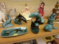 Seven pieces Poole Pottery Wildlife sculptures