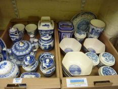 Ringtons blue and white ceramics in two boxes