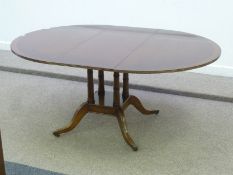 Bevan and Funnell Reprodux mahogany circular extending dining table with leaf, 123cm diameter