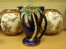 Beswick palm jug and a pair of Oriental spherical vases
