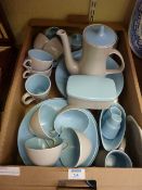 Poole pottery two tone blue tea, coffee and dinner ware in one box