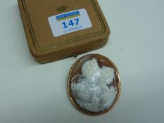 Victorian cameo brooch tested to 9ct