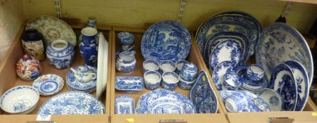 Blue and white ceramics in three boxes