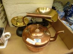 Set of scales and copper kettle