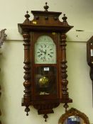 Late 19th Century walnut cased wall clock