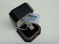 Blue and white diamond ring hallmarked 9ct