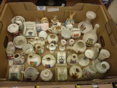 Box of crested ware and other china