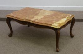 Early 20th Century French coffee table with serpentine marble top, 110cm