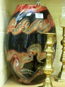 Large Murano type oval glass vase, 36cm