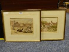 'Bridlington Quay' and 'Sewerby near Bridlington', pair watercolours