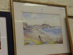South Bay Scarborough, watercolour by Edward H Simpson