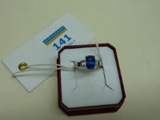 Sapphire (approx 3.1 carat) and diamond ring hallmarked 18ct