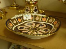 Royal Crown Derby scallop shaped quatrefoil dish, pattern no.1128 date code 1920 24cm