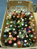 Assorted miniature liqueurs etc in one box