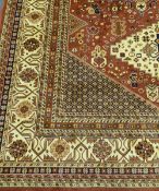Rose ground Caucasian carpet 280cm x 200cm