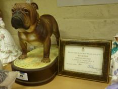 Royal Worcester model of a Bulldog by Doris Lidner limited edition no.361/500 27cm on wooden base